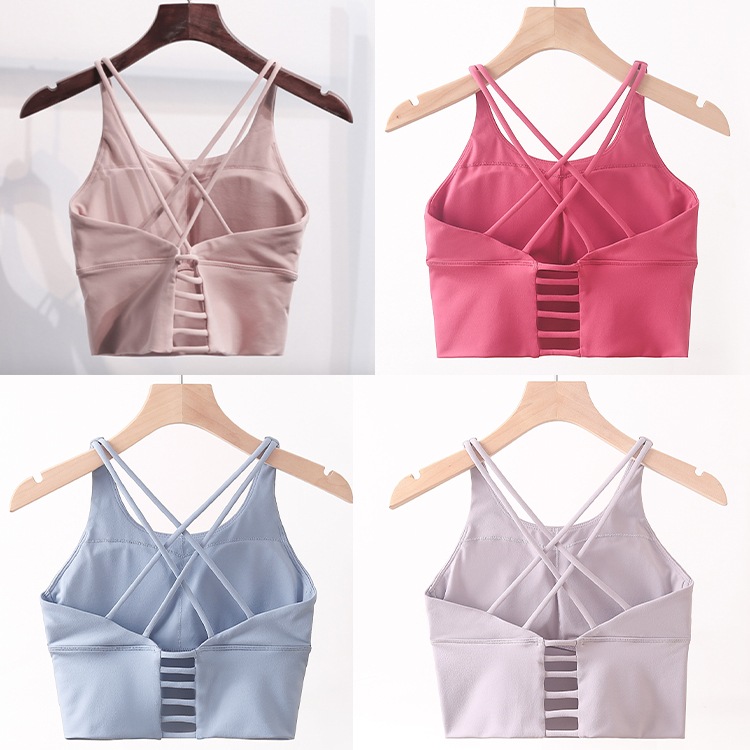 カップ付き バッククロス タンクトップ ヨガウエア