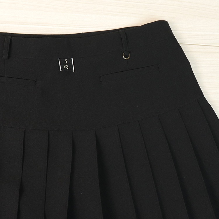 韓国ゴルフウェア インナー付 バイカラーリボン プリーツ