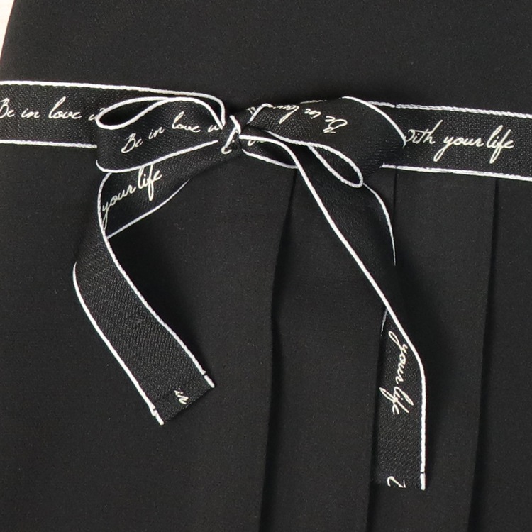 韓国ゴルフウェア インナー付 バイカラーリボン プリーツ