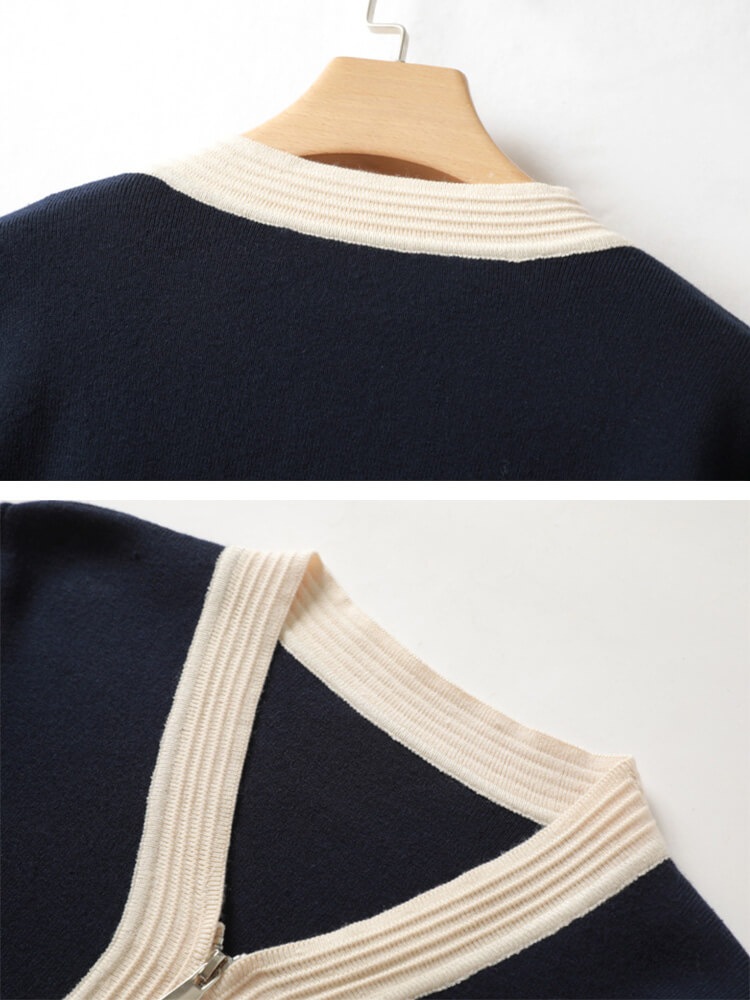 ジップアップ ニットカーディガン フレアスカート