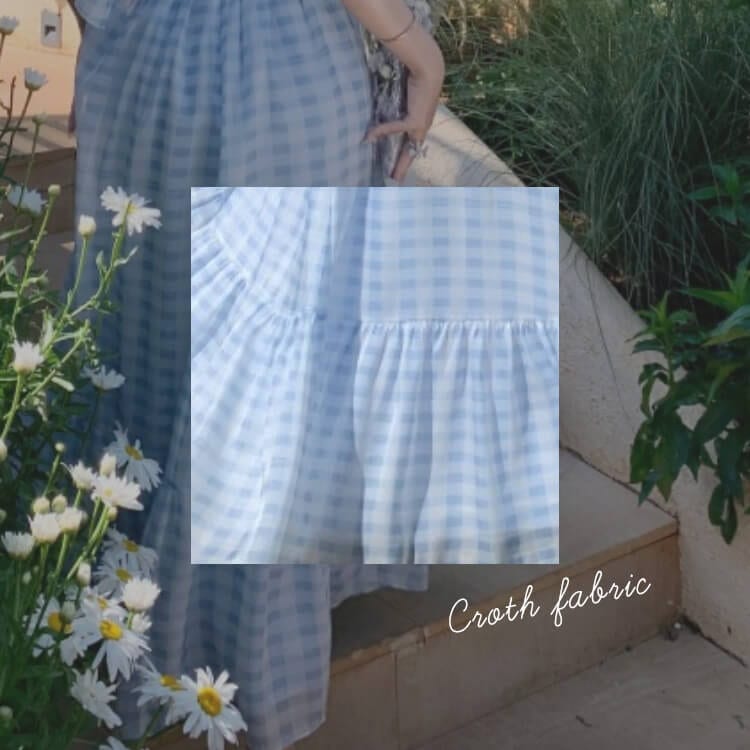 ギンガムチェック柄 ティアード ホルターネック