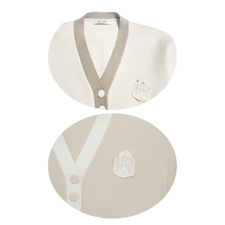 エレガント Vネック ハーフボタン ロング丈