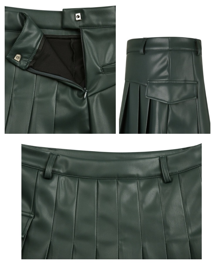 Aライン 切り替え プリーツ レザースカート | ゴルフ,ゴルフウエア