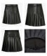 Aライン 切り替え プリーツ レザースカート 

