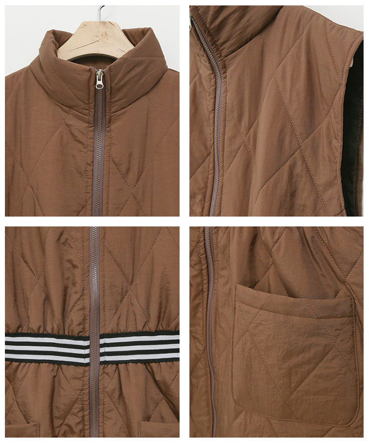 ハイネック キルティング ワンピース 韓国ゴルフウェア