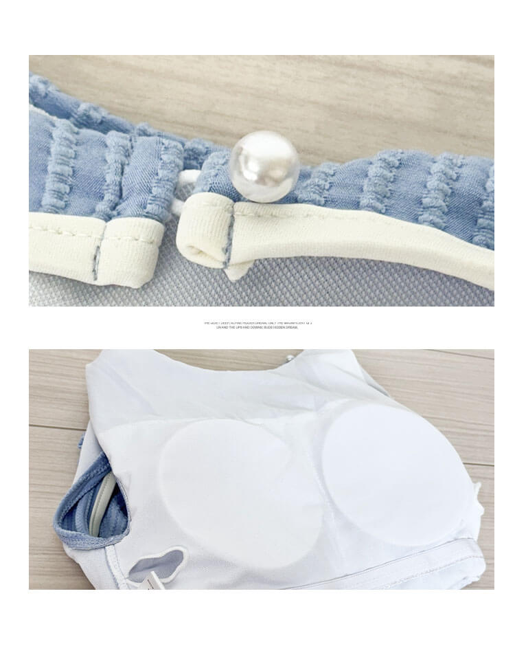 ウエスト切り替え レトロ バイカラー ワンピース 水着

