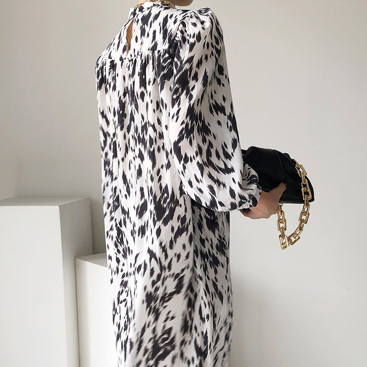 モックネック Aライン 膝丈 プリーツ ワンピース