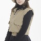 幅広ショルダー ジップアップ ハイネック ベスト