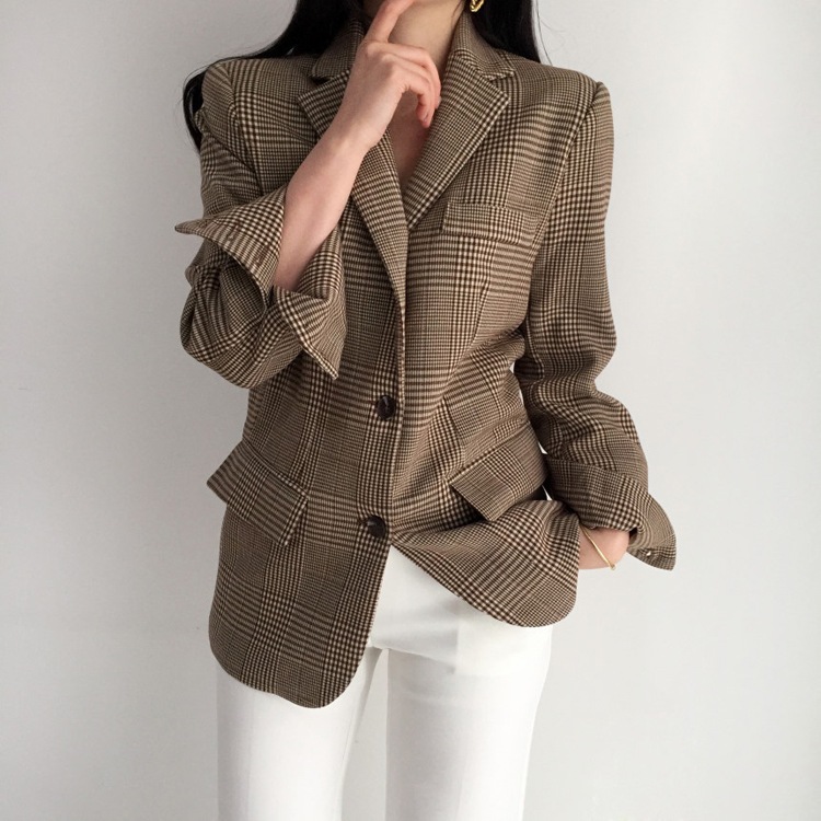 グレンチェック柄 ジャケット