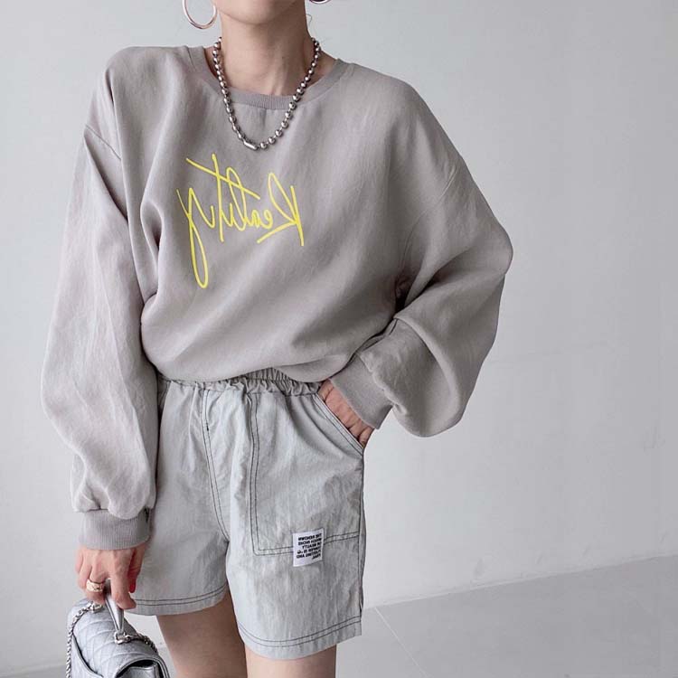 アルファベットプリント オーバーサイズ 薄手 トップス