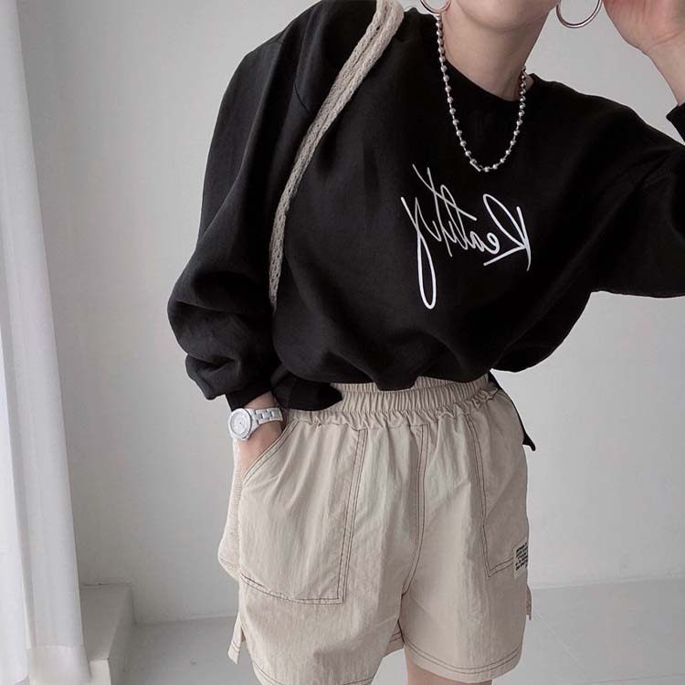 アルファベットプリント オーバーサイズ 薄手 トップス