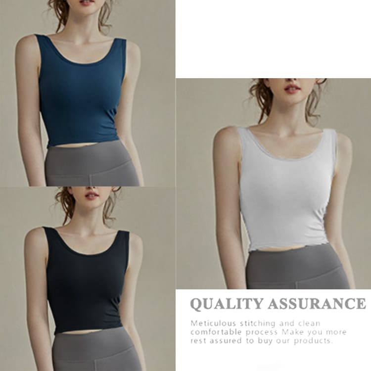 パッド付き ショート丈 タンクトップ ヨガウエア