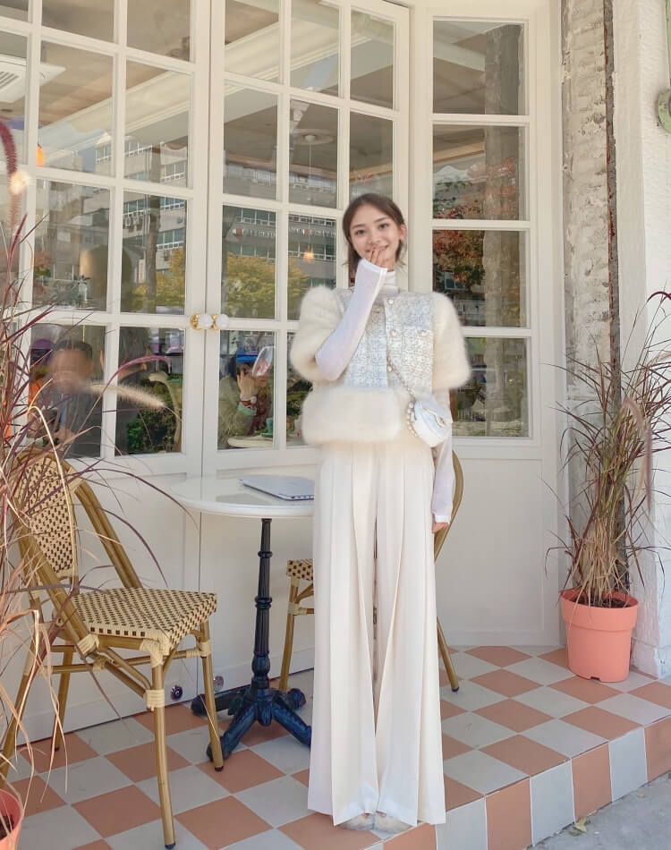 てろんと感 ロング丈 プリーツ ワイドパンツ スラックス