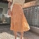 オレンジドット プリーツ ロングスカート