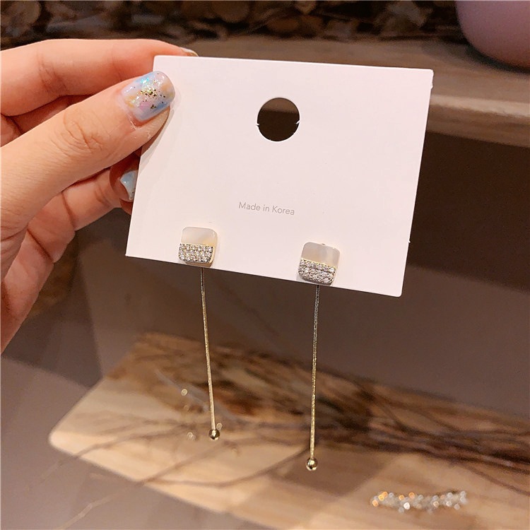 きれいめ シェル チェーン ロングピアス