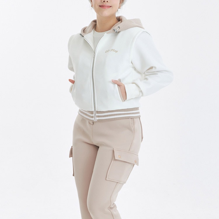 フード付き ネオ二重生地 パディング ベスト ゴルフ