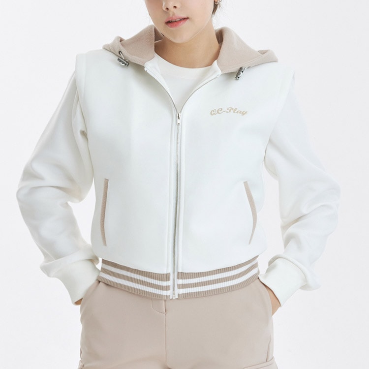 フード付き ネオ二重生地 パディング ベスト ゴルフ