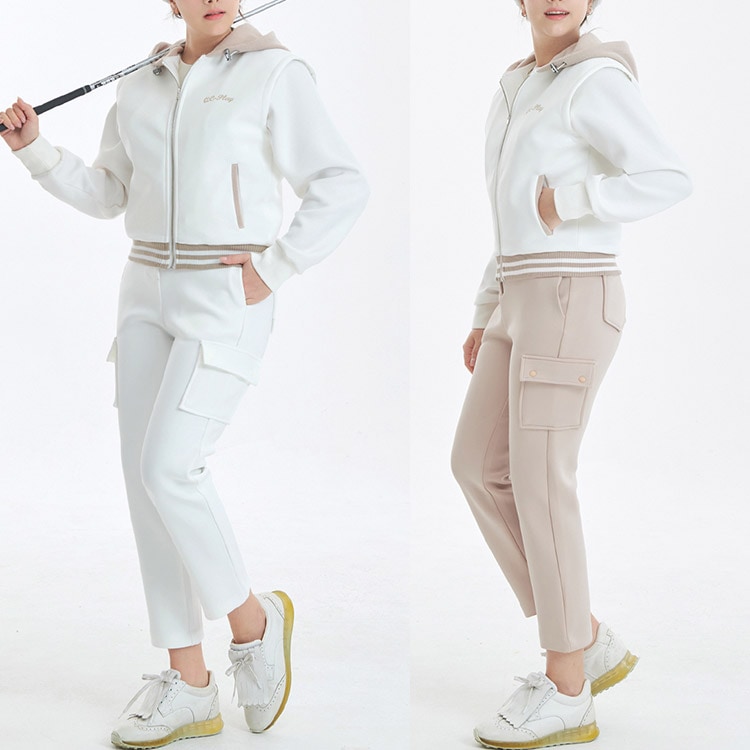 フード付き ネオ二重生地 パディング ベスト ゴルフ