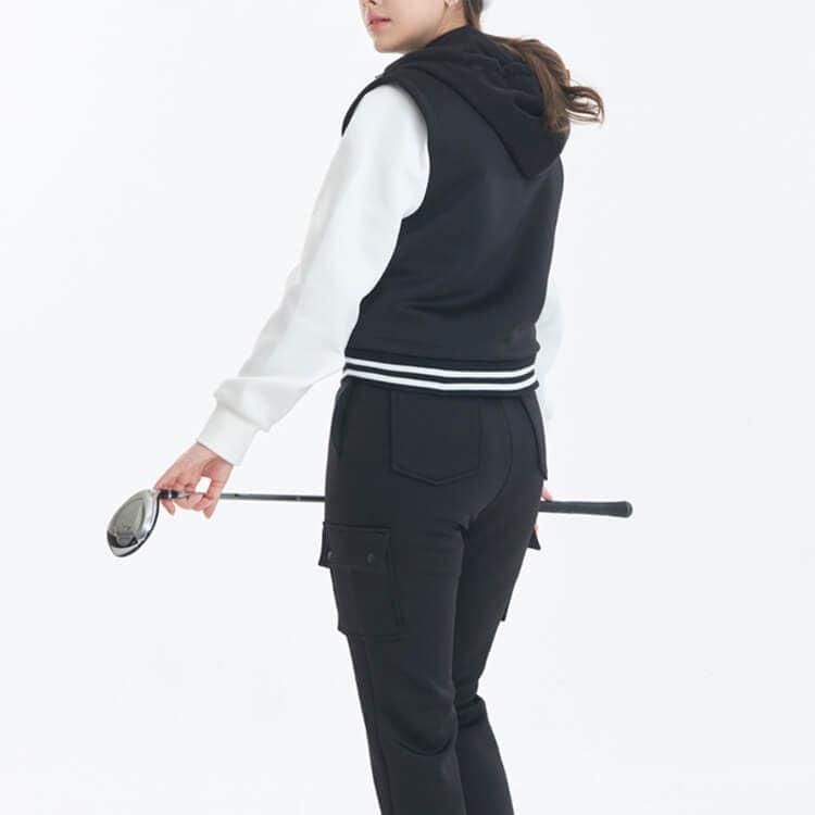 フード付き ネオ二重生地 パディング ベスト ゴルフ