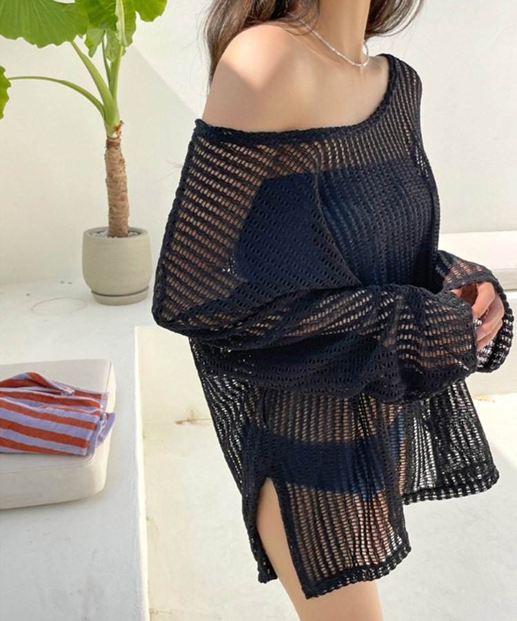 メッシュ 長袖 シアー Tシャツ ラッシュガード

