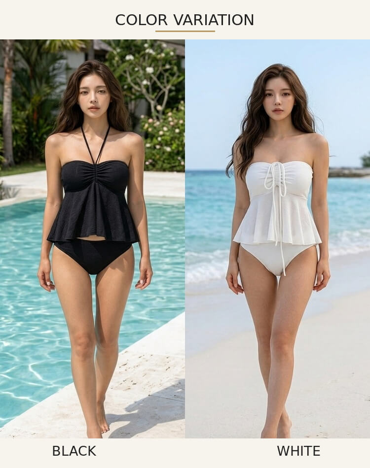 ワイドパンツ付き 体型カバー 水着 3点セット