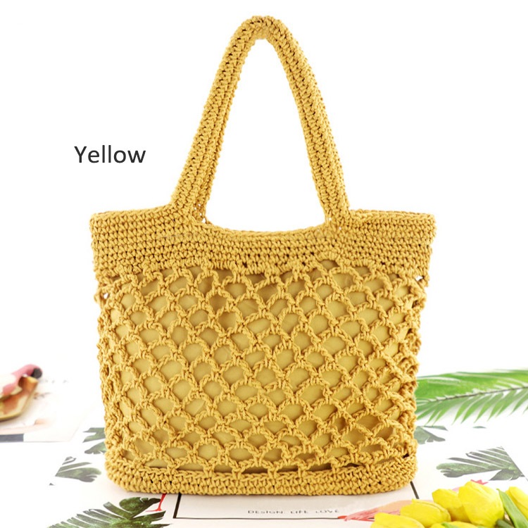 ワンショルダー コットンロープ 編みバッグ