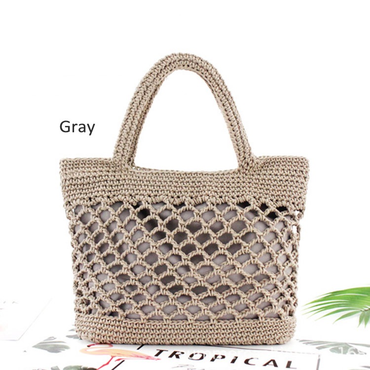 ワンショルダー コットンロープ 編みバッグ