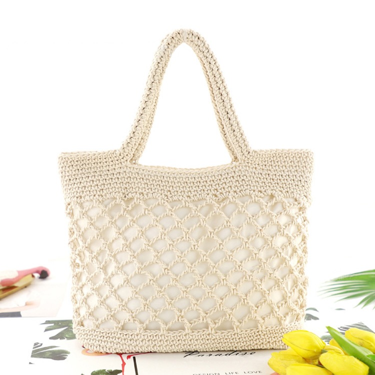 ワンショルダー コットンロープ 編みバッグ