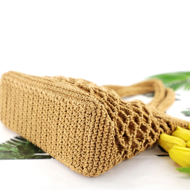 ワンショルダー コットンロープ 編みバッグ