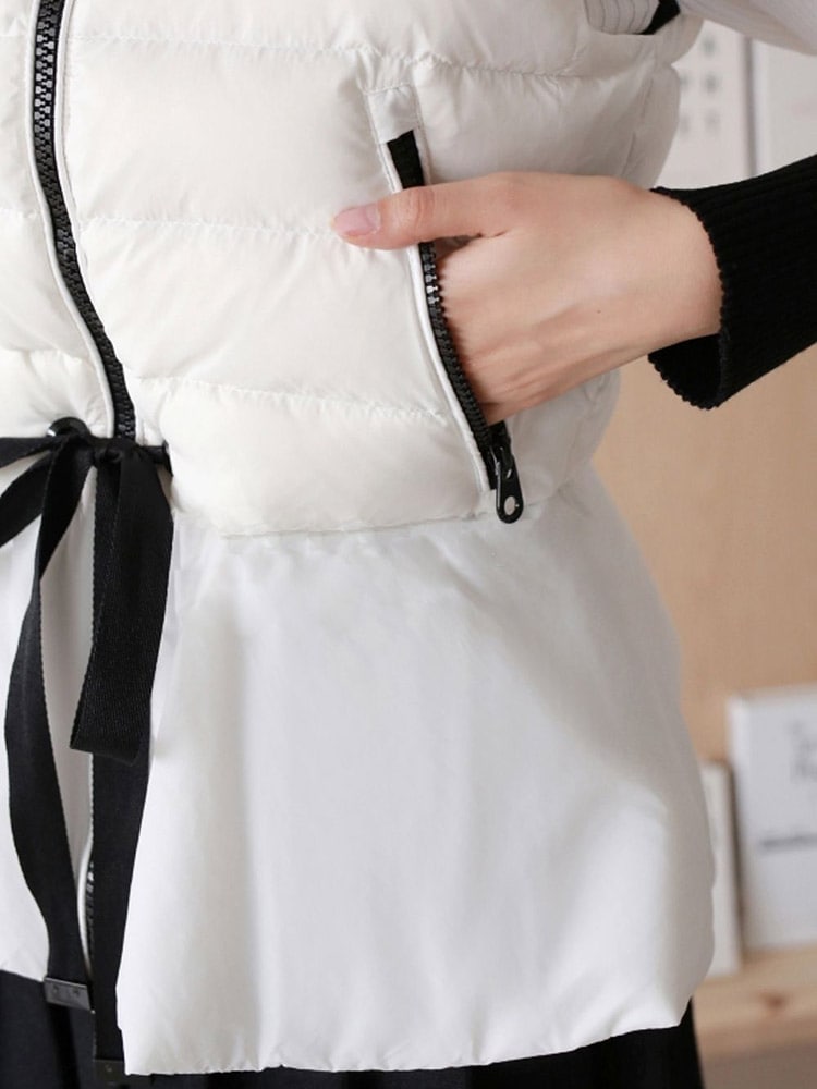 裾フリル フェミニン ダウンベスト ゴルフウェア