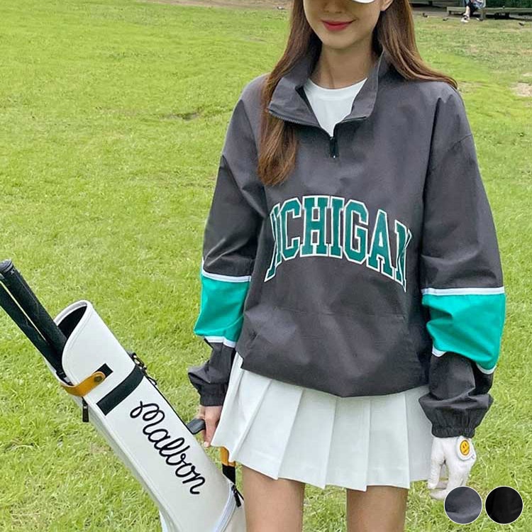 ゴルフウェア ハーフジップアップ ロゴ トップス