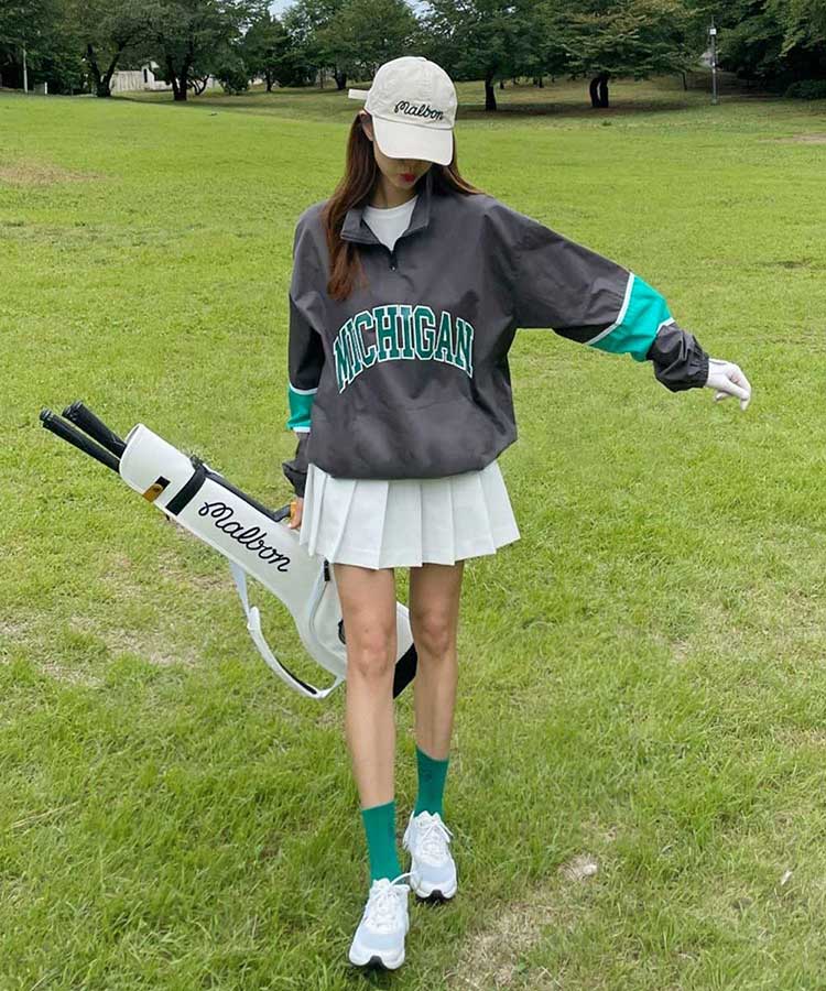 ゴルフウェア ハーフジップアップ ロゴ トップス