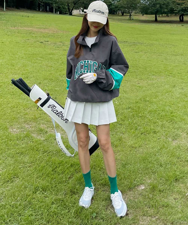 ゴルフウェア ハーフジップアップ ロゴ トップス