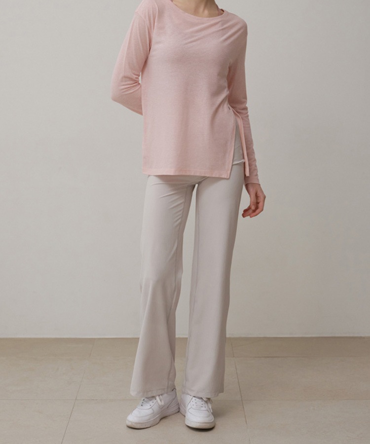 ハイウエスト ワイドライン ストレートパンツ ヨガウエア

