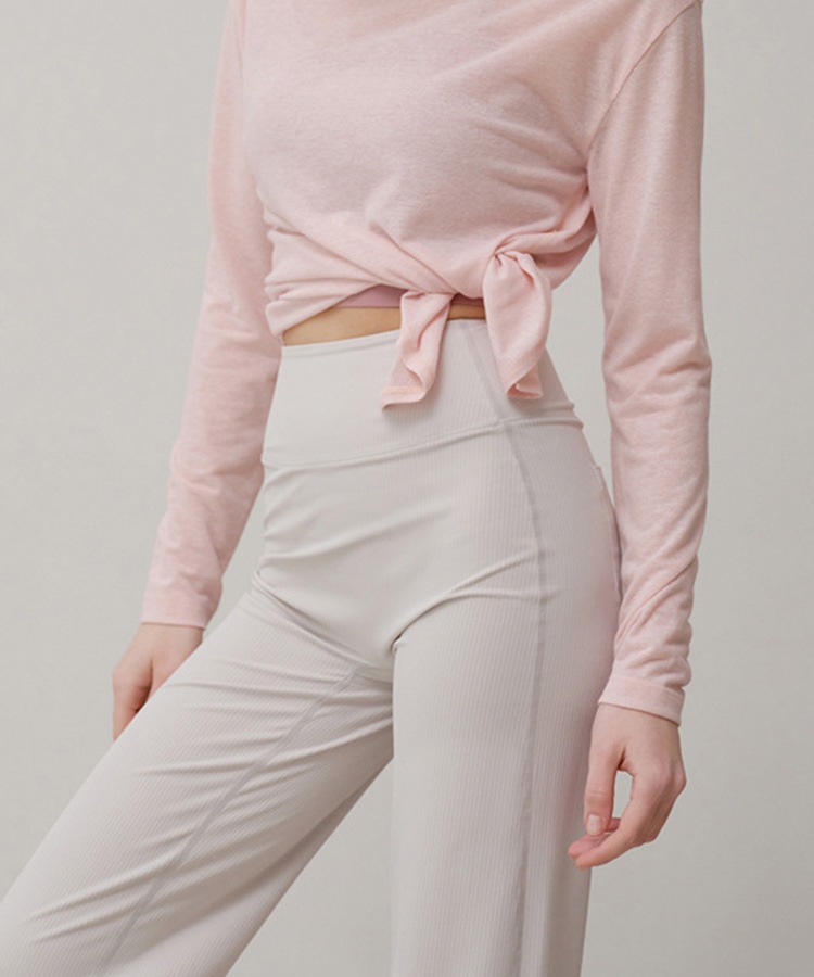 ハイウエスト ワイドライン ストレートパンツ ヨガウエア

