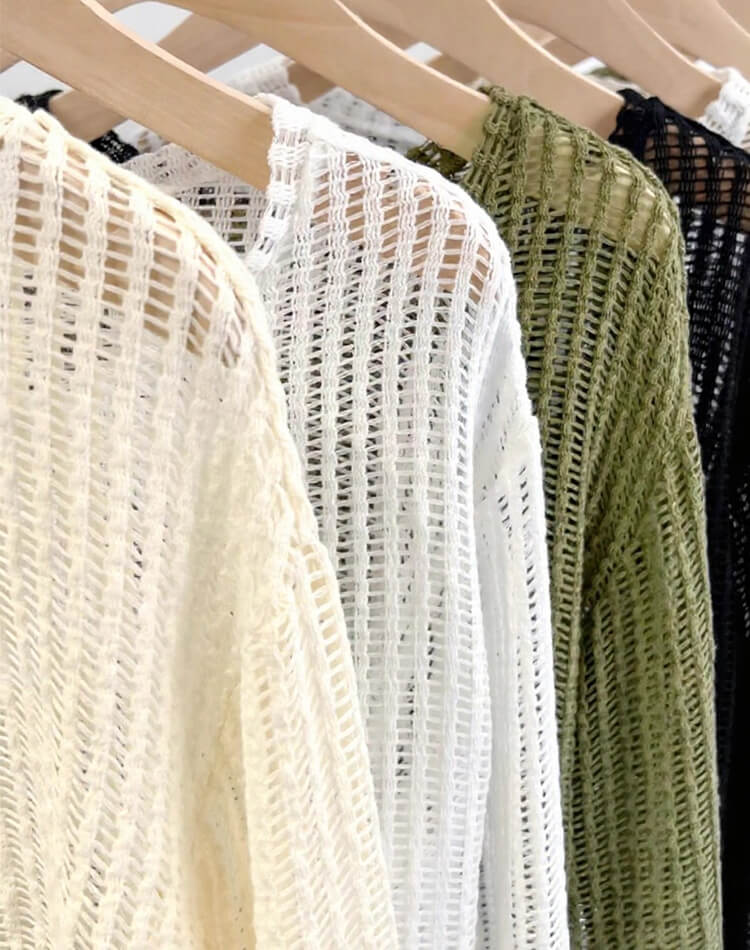 ショート丈 メッシュ トップス カバーアップ