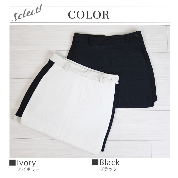 韓国ゴルフウェア サイドカラー ペディング ミニスカート