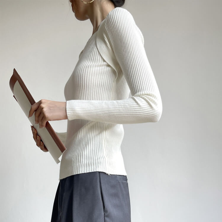 スクエアネック ボレロ風 スクエアネック ニット