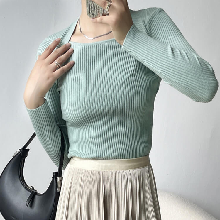 スクエアネック ボレロ風 スクエアネック ニット