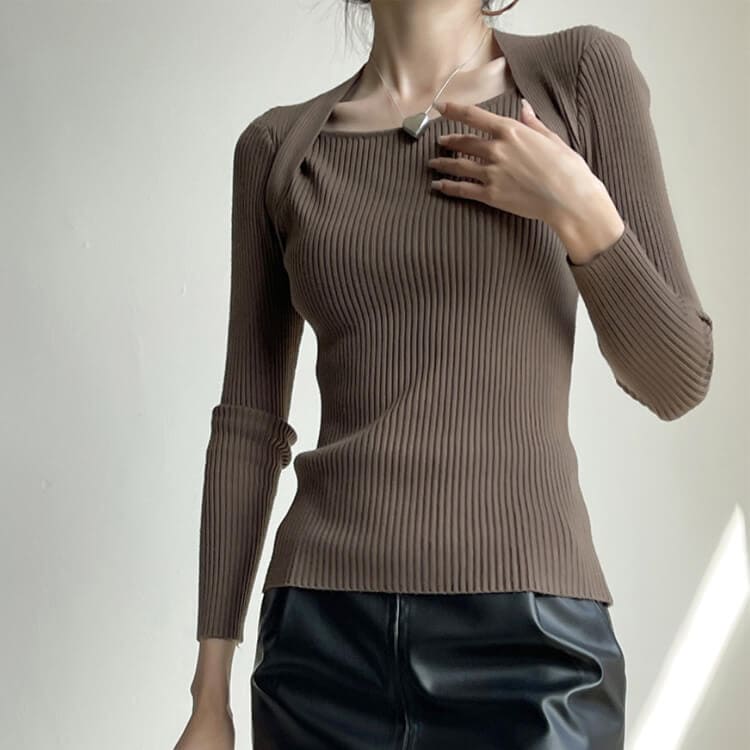 スクエアネック ボレロ風 スクエアネック ニット