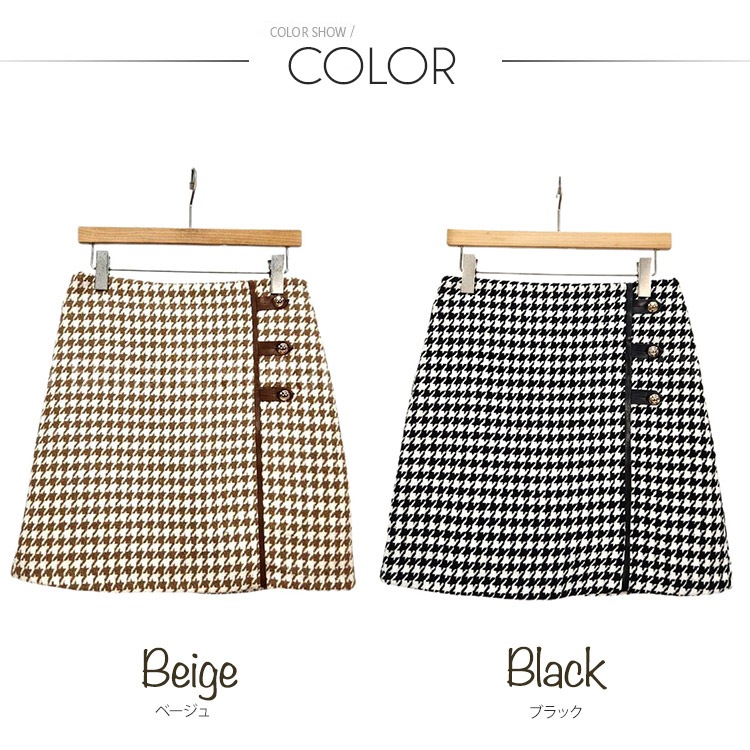 千鳥格子 Ａライン ミニスカート ゴルフウエア