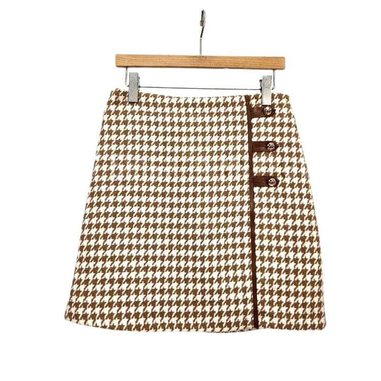 千鳥格子 Ａライン ミニスカート ゴルフウエア