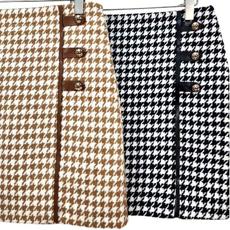 千鳥格子 Ａライン ミニスカート ゴルフウエア