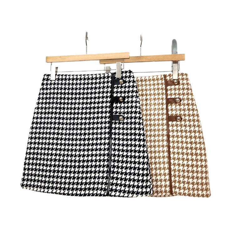 千鳥格子 Ａライン ミニスカート ゴルフウエア