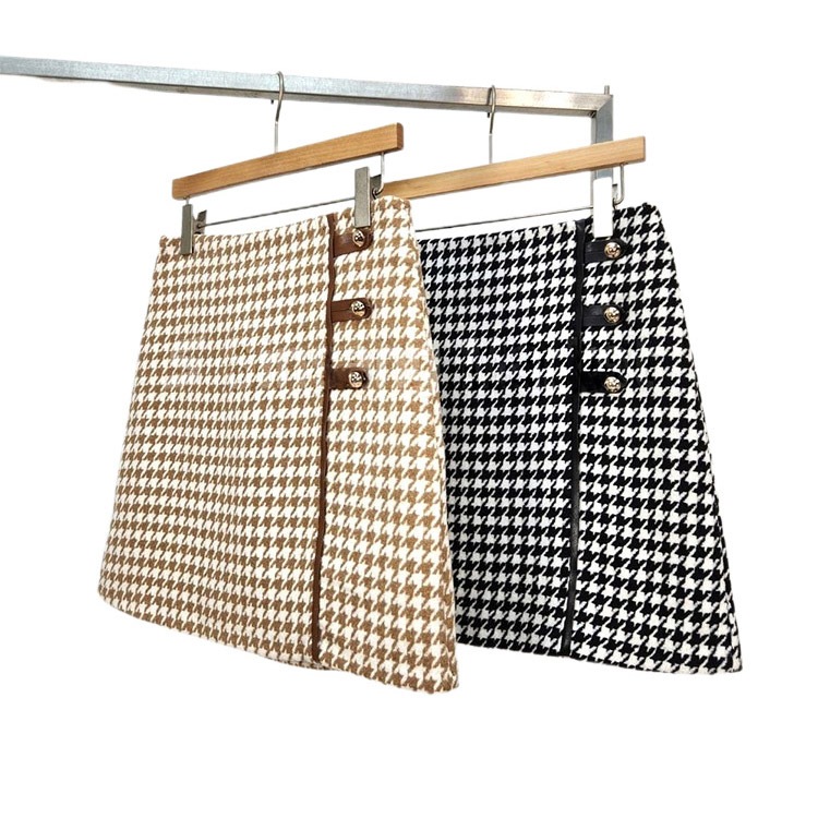 千鳥格子 Ａライン ミニスカート ゴルフウエア