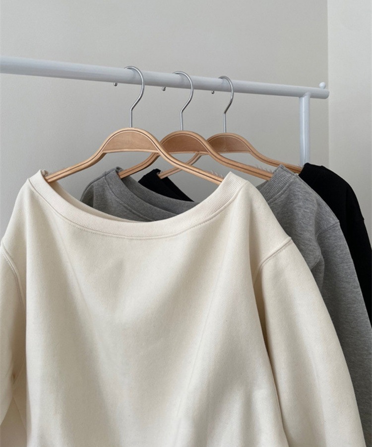 クロップド丈 ボートネック スウェット トップス