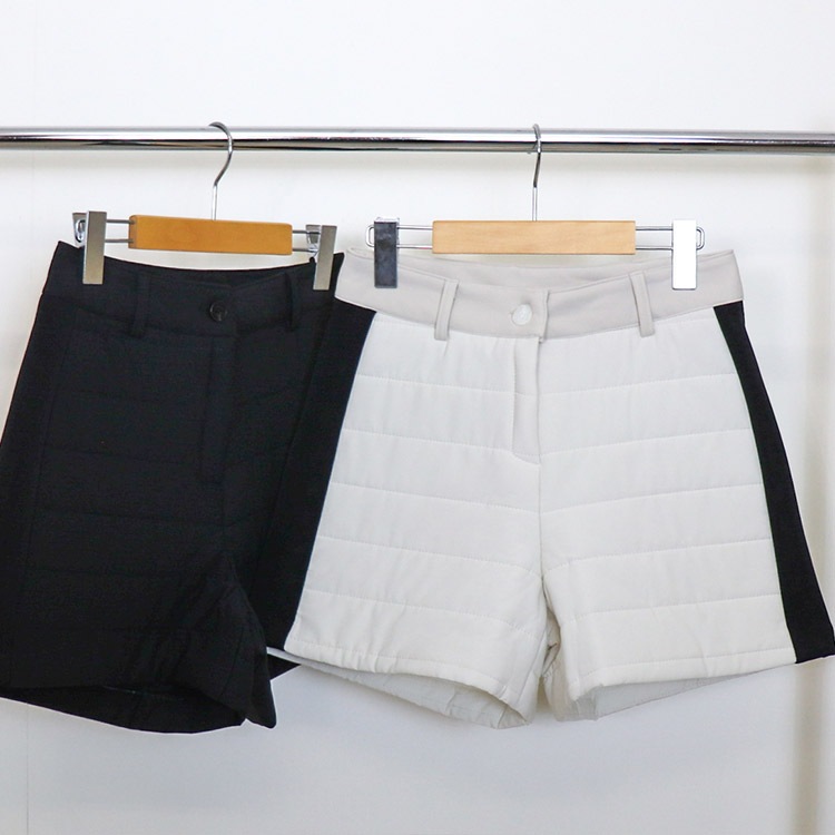 韓国ゴルフウェア パディング バイカラー ショートパンツ