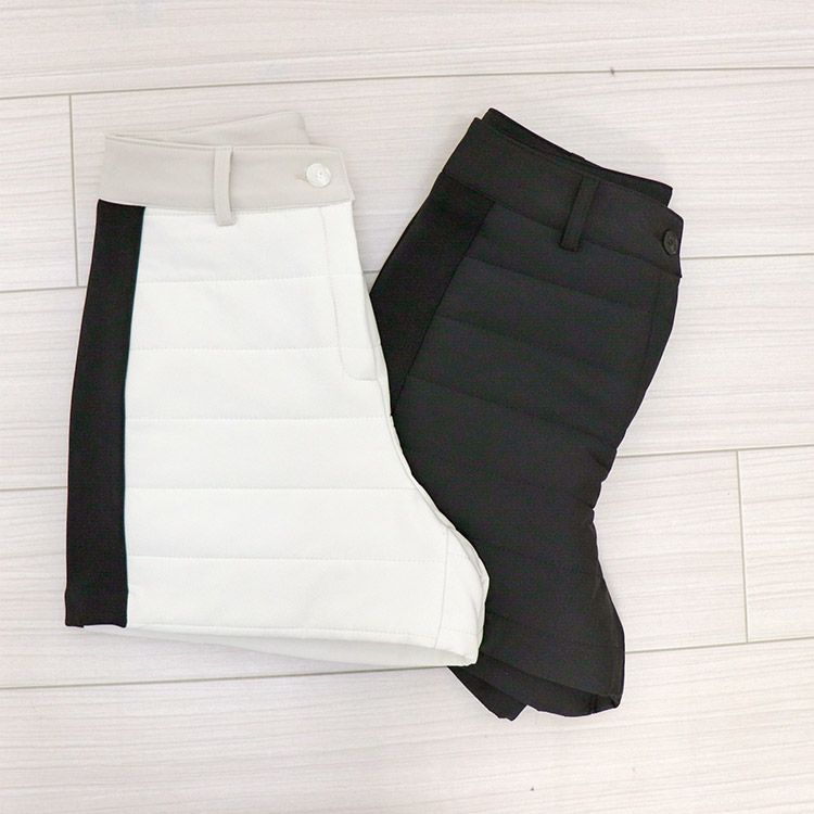 韓国ゴルフウェア パディング バイカラー ショートパンツ