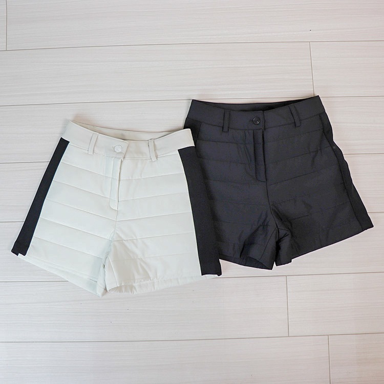 韓国ゴルフウェア パディング バイカラー ショートパンツ
