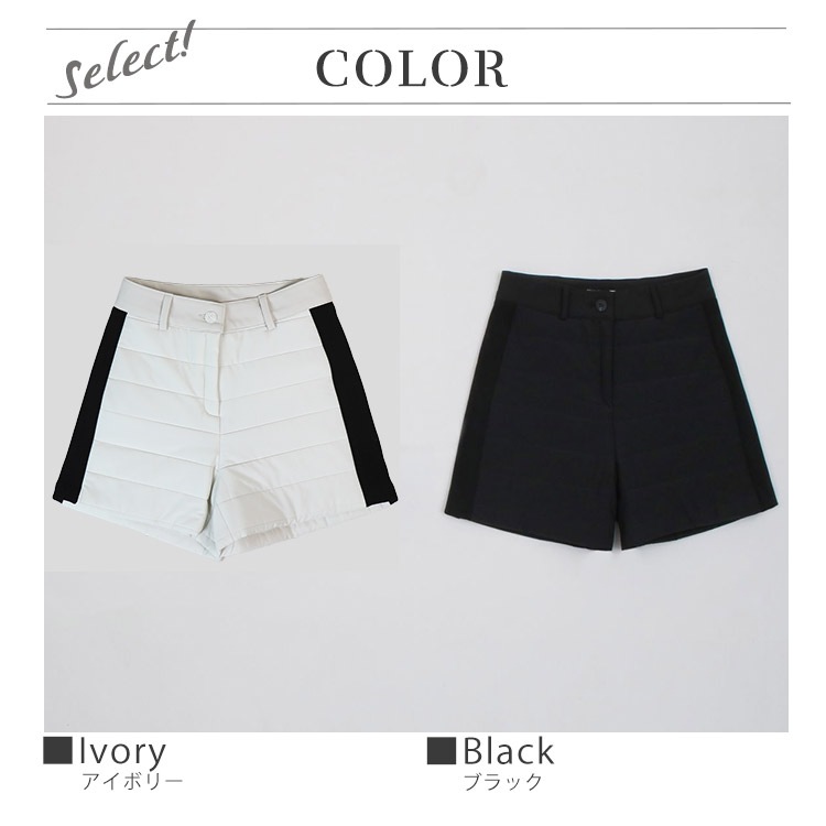 韓国ゴルフウェア パディング バイカラー ショートパンツ